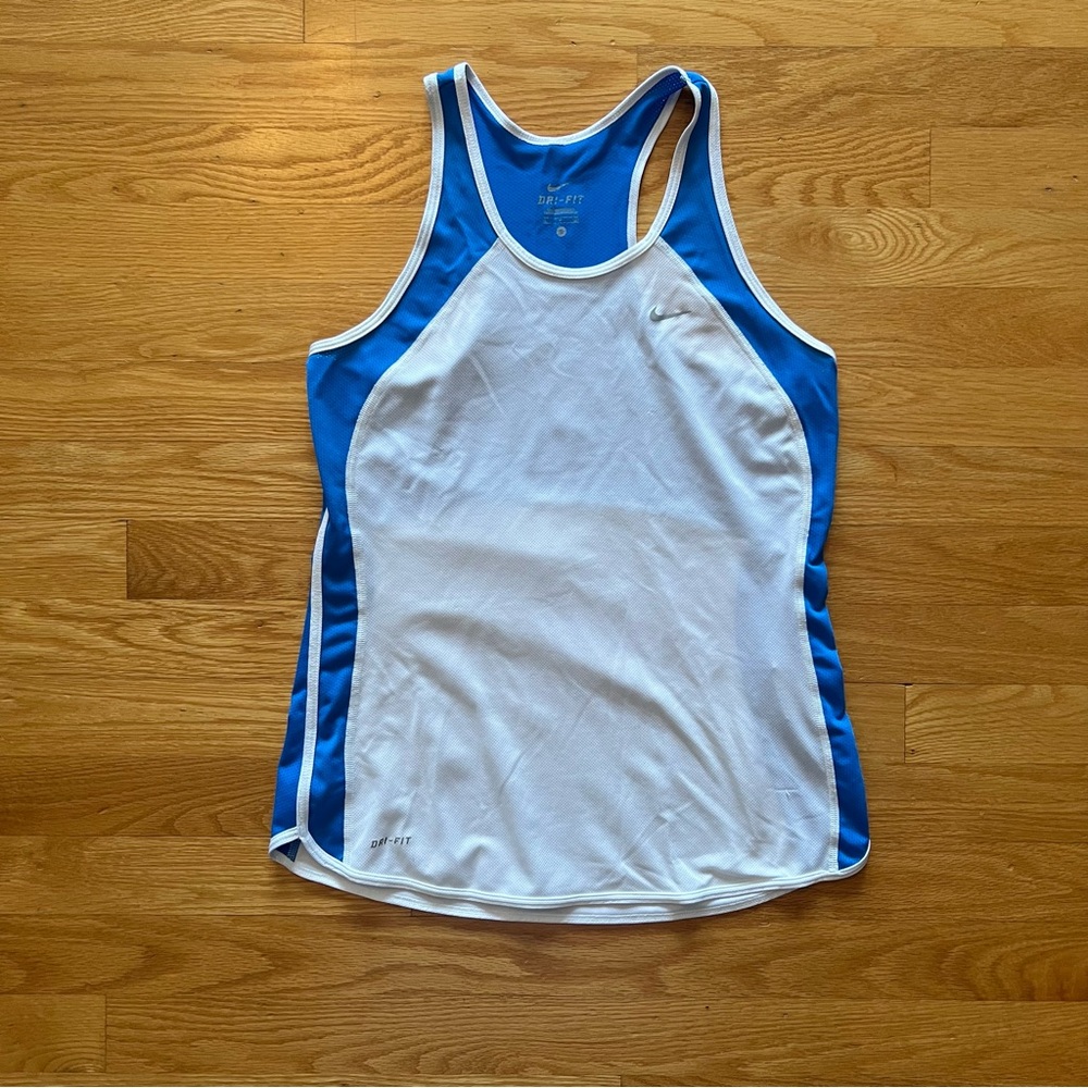 Nike Blue and White Tank Top
